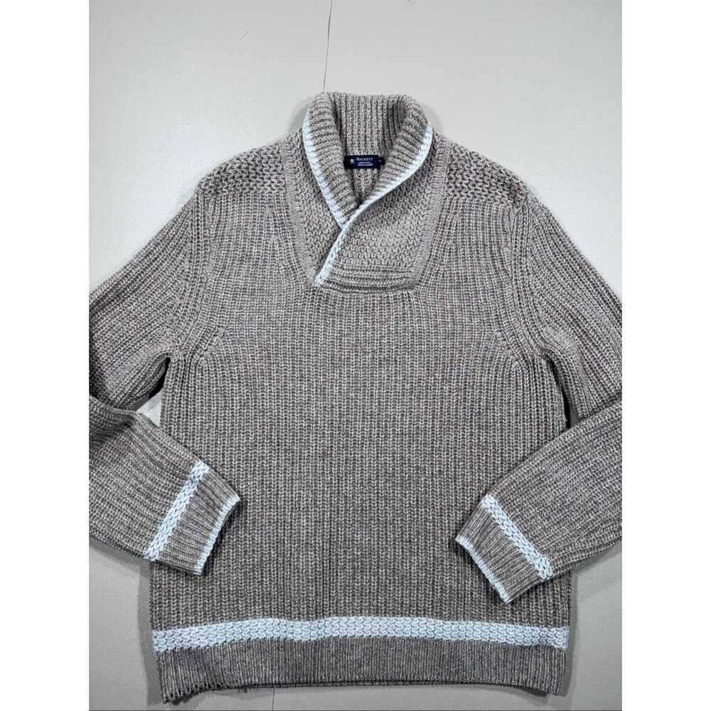 Hackett London Shawl Collar Wool/Cashmere Sweater made in Italy